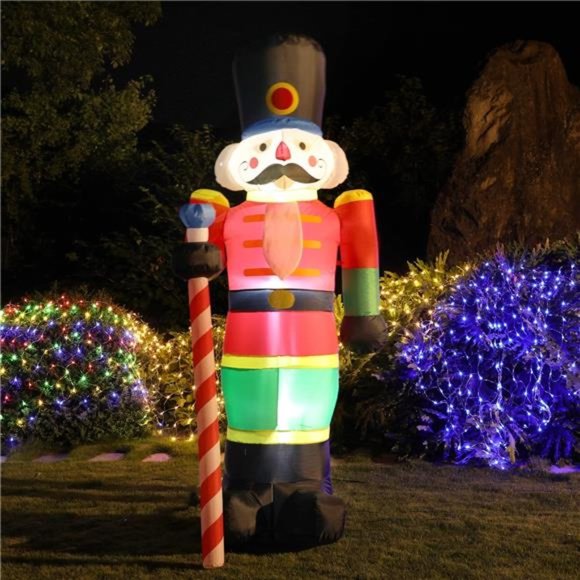 Amazon.com: B&D 8FT Christmas Inflatables Nutcracker Soldier  8 FT Christmas Inflatable Nutcracker Soldier Outdoor Decor, Blow Up with LEDs